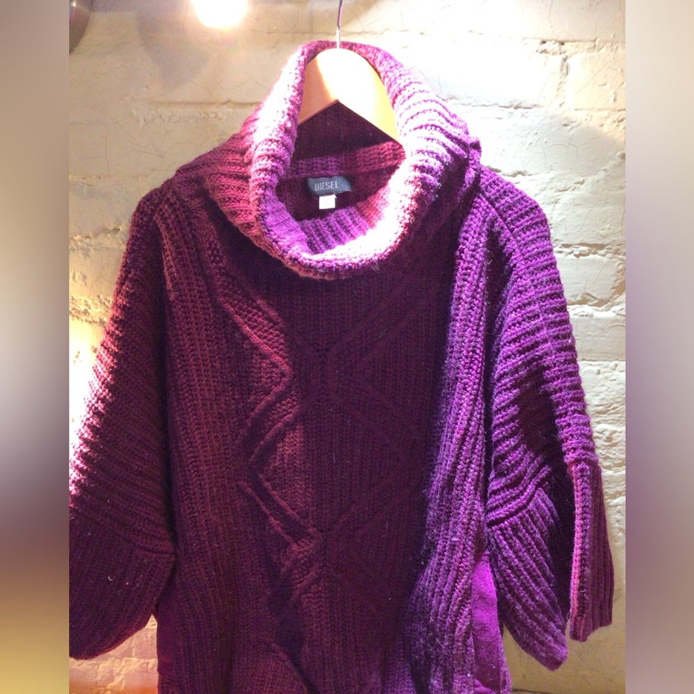 SALE ! DIESEL Rich Purple Cowl Neck Sweater